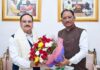 मुख्यमंत्री विष्णु देव साय ने केंद्रीय स्वास्थ्य मंत्री जेपी नड्डा का किया आत्मीय स्वागत